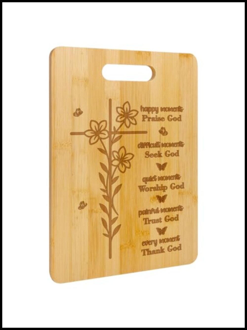 Bamboo Cutting Board Christian Gift Bible Verse Kitchen